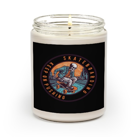 Skull Skeleton Skateboard Skater Scented Candles