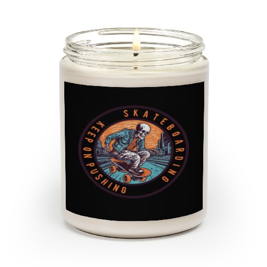 Skull Skeleton Skateboard Skater Scented Candles