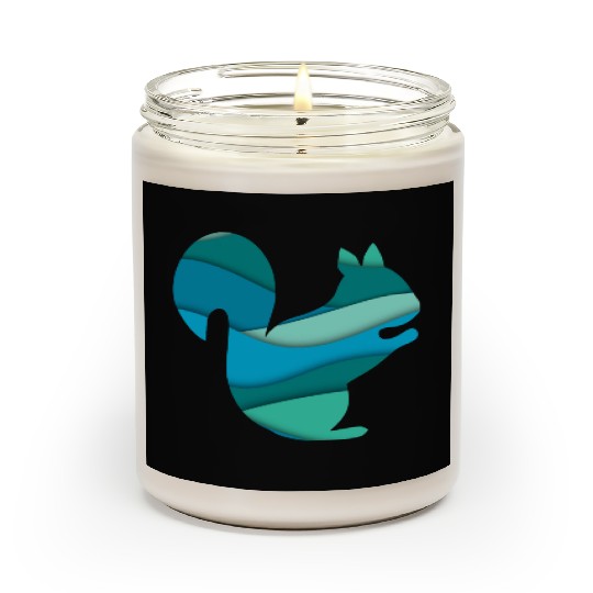 Teal Squirrel Scented Candles