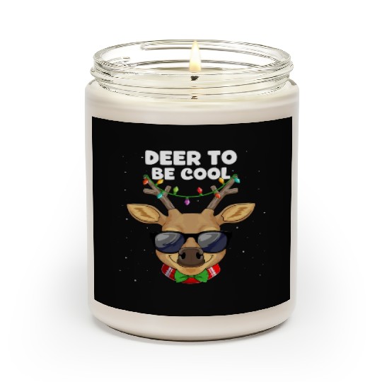 Deer To Be Cool Christmas Reindeer Xmas Matching Scented Candles