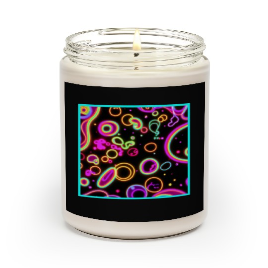 Colorful Circle Neon Patterns Art Design Scented Candles