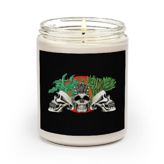 Skull Plant of the blood moon night light Scented Candles