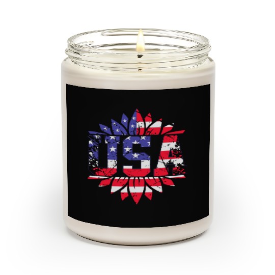 USA Sunflower, Women's Patriotic Scented Candles