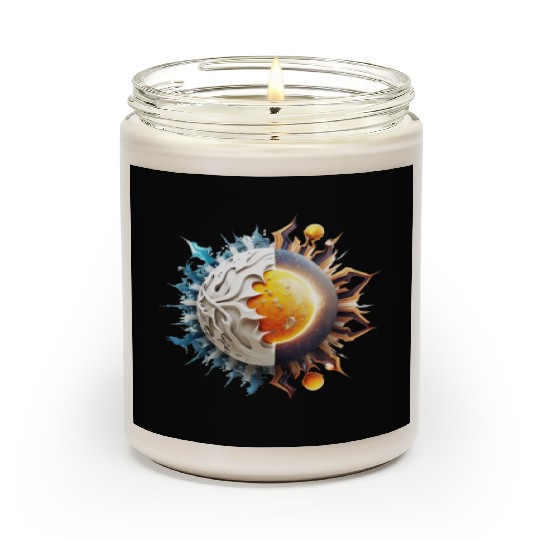 White background sun planet logo fantasy Scented Candles