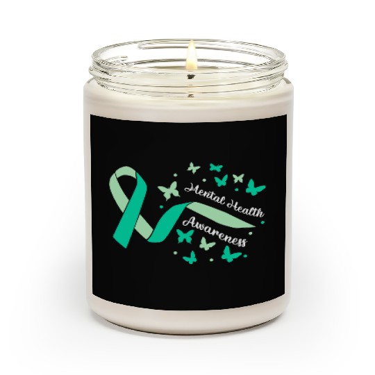 Peace Love Mental Health Awareness Green Scented Candles