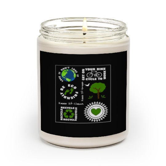 Green Eco Friendly Save Our Planet Earth Scented Candles