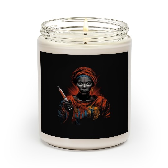 African American Nurse Afro Woman Syringe Nursing Scented Candles