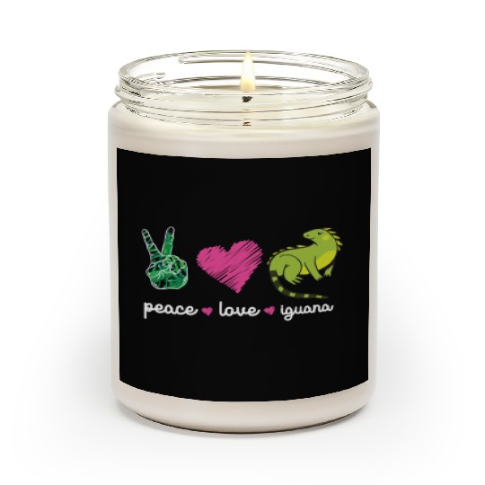 Peace Love Iguana Heart Scented Candles