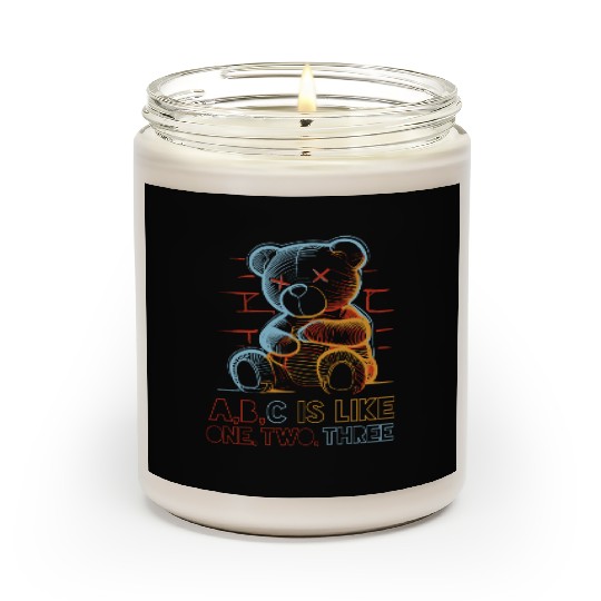 Neon Teddy Bear Scented Candles