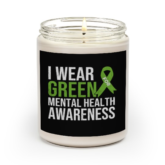 Green Ribbon Mental Health & Depression Awareness Scented Candles