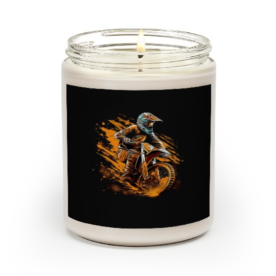 Dirt Bike Racer Biker Motorcycle Riding Motocross Scented Candles