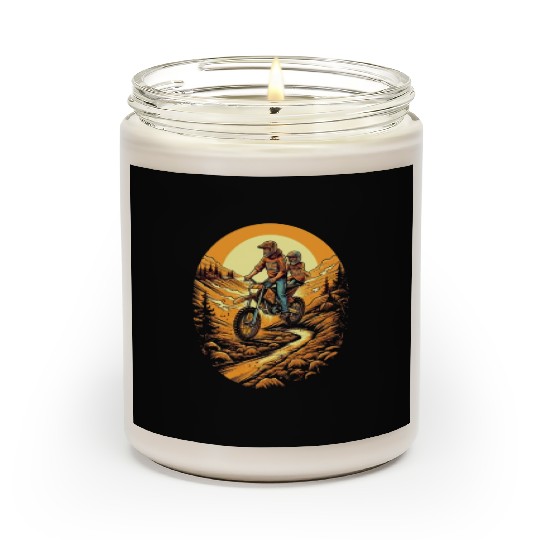 Dirt Bike Father Dad Son Motorcycle Riding Scented Candles