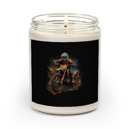 Dirt Bike Biker Motorcycle Mud Offroad Riding Scented Candles
