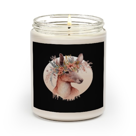 Cute Australian Kangaroo Flower Crown Animal Lover Scented Candles