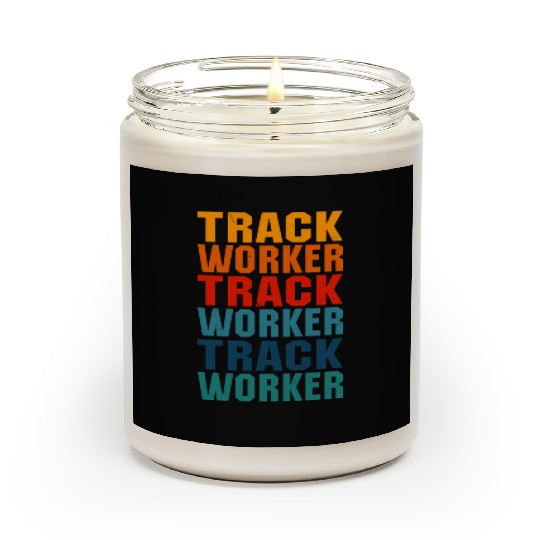 Awesome Track Worker Lettering Design Scented Candles