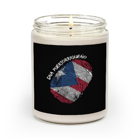 Puerto Rico Flag Fingerprint For Boricua Usa Fans Scented Candles