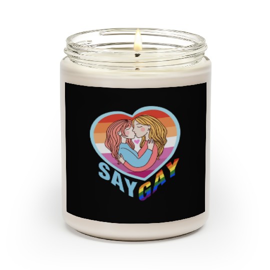 Say Gay Lesbian Couple Scented Candles