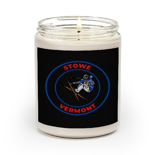 Retro Skiing in Stowe Vermont Holiday Souvenir Scented Candles