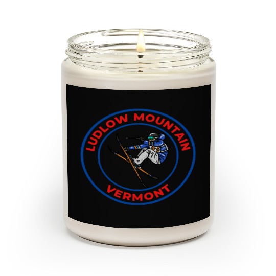 Retro Cool Skiing Ludlow Mountain Vermont Souvenir Scented Candles