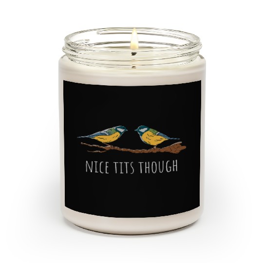 Funny Tit Bird Lover Birdwatching Birding Scented Candles