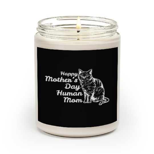 Happy Mother's Day Human Mom Vintage Catfunny fami Scented Candles