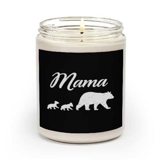 Mama Bear - With Two Cubs Twin Mom Mother's Day Gi Scented Candles