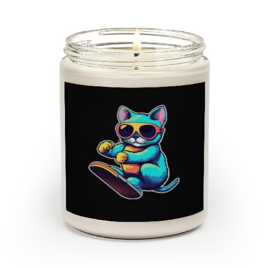 Cool Cat Skateboarding Vibes Scented Candles