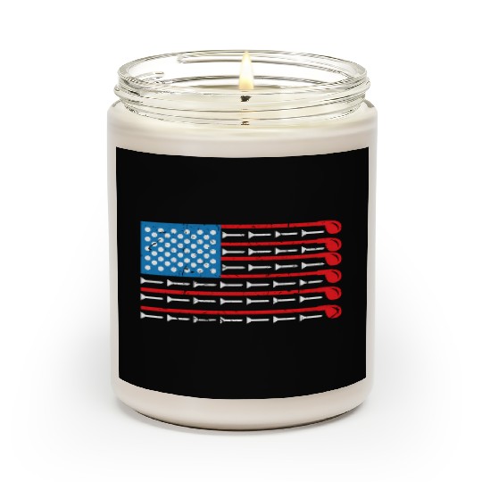 Mens American Flag Golf Club Sports Scented Candles