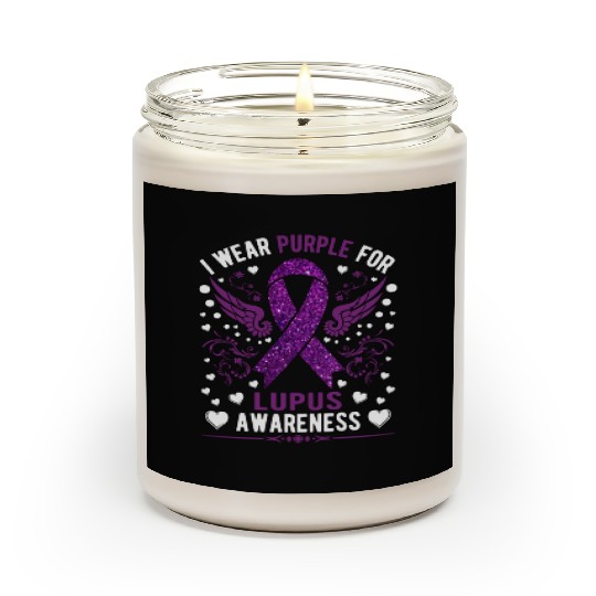 I Wear Purple For Lupus Awareness Month Men Women Scented Candles