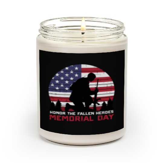 Honor The Fallen Heroes Memorial Day Us Flag Scented Candles