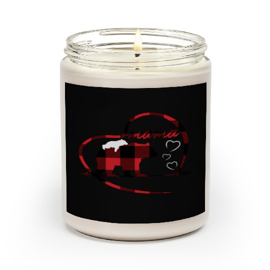 Red Buffalo Plaid Mama Bear 1 Cub Heart For Mom Scented Candles