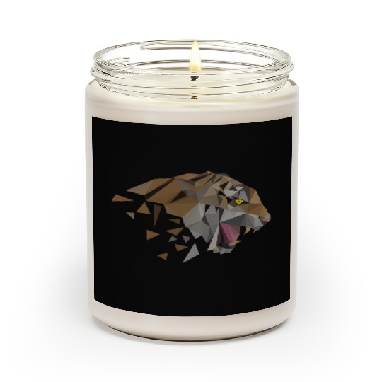 Low Poly Triangular Tiger Head Wild Animal Scented Candles
