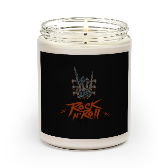 Guitar Neck Skeleton Hand Rock And Roll Guitar Scented Candles