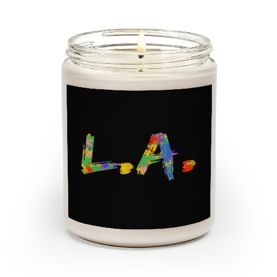 Colorful Los Angeles California Rainbow L A Scented Candles
