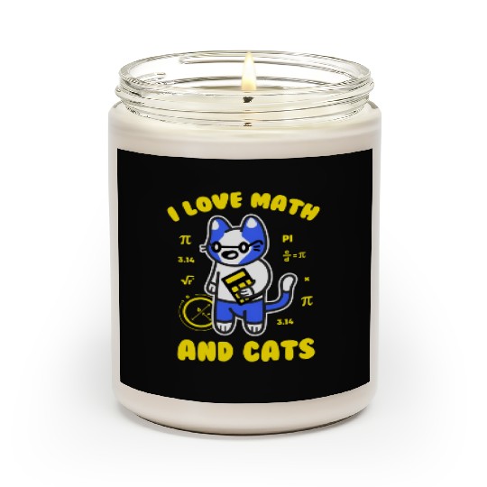 I Love Math And Cats Pi Day Teacher Cat Scented Candles