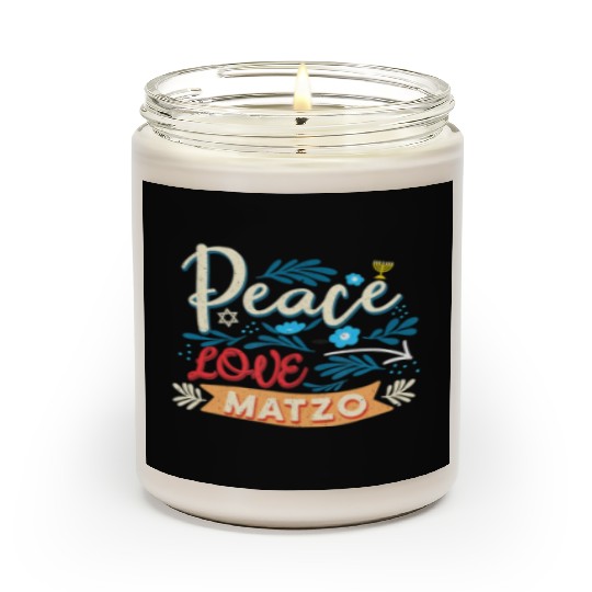 Passover Peace Love Matzo Funny Seder Jewish Holid Scented Candles