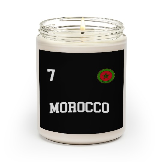 Morocco Team Sports Number 7 Soccer Moroccan Flag Scented Candles