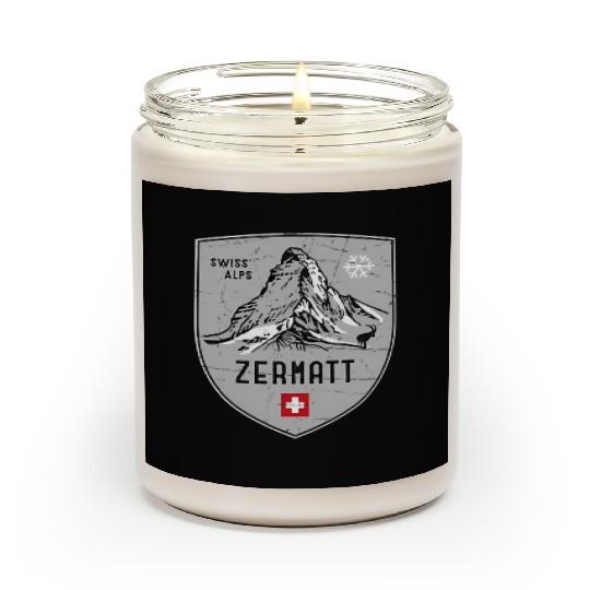 Zermatt Matterhorn Mountain Switzerland Emblem Scented Candles