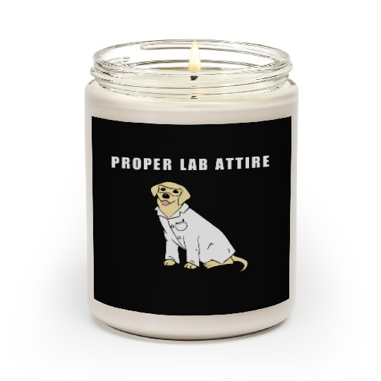 Proper Lab Attire Laboratory Dog Pun Science Scented Candles