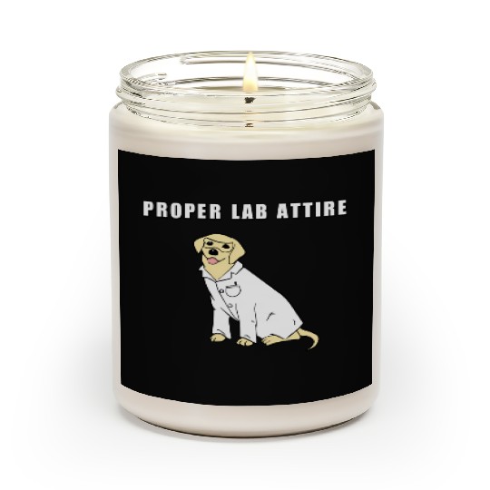 Proper Lab Attire Laboratory Dog Pun Science Scented Candles