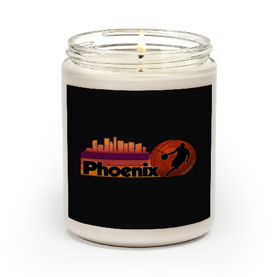Phoenix Az Cityscape Basketball Fans Scented Candles