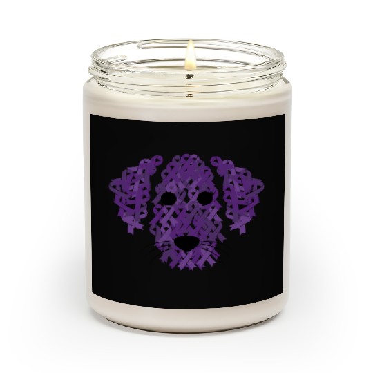 Purple Ribbon Dog Face Lupus Inspirational Awarene Scented Candles