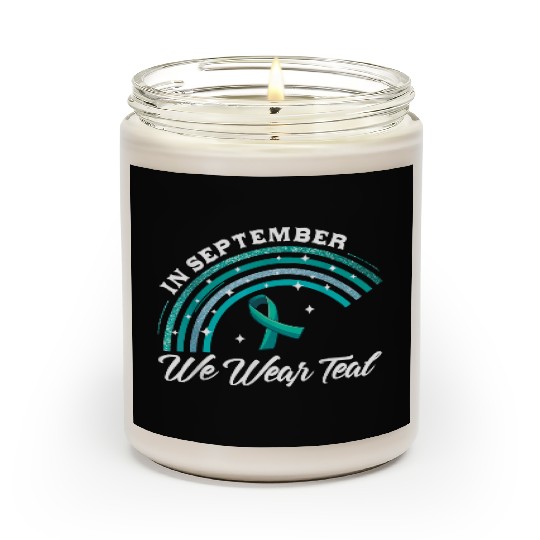 In September We Wear Teal Rainbow Pcos Awareness Scented Candles