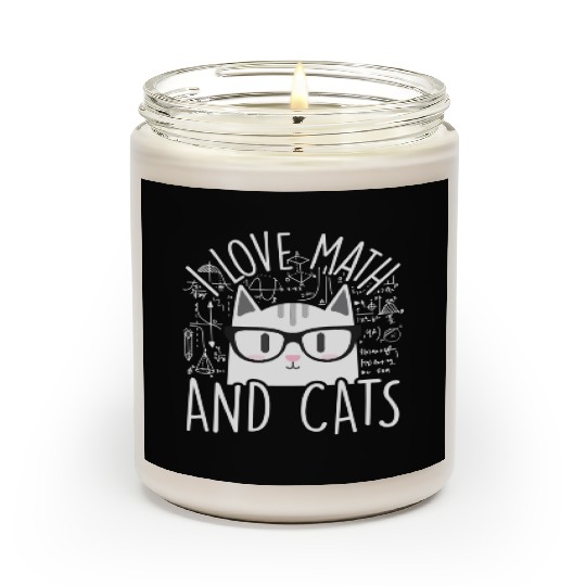 I Love Math And Cats Kitty Cat Feline Scented Candles