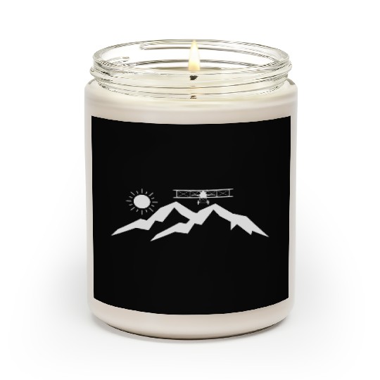 Biplane Mountains Sun Scented Candles
