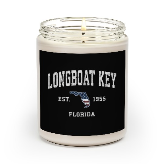 Longboat Key Florida Fl American Flag Sports Scented Candles