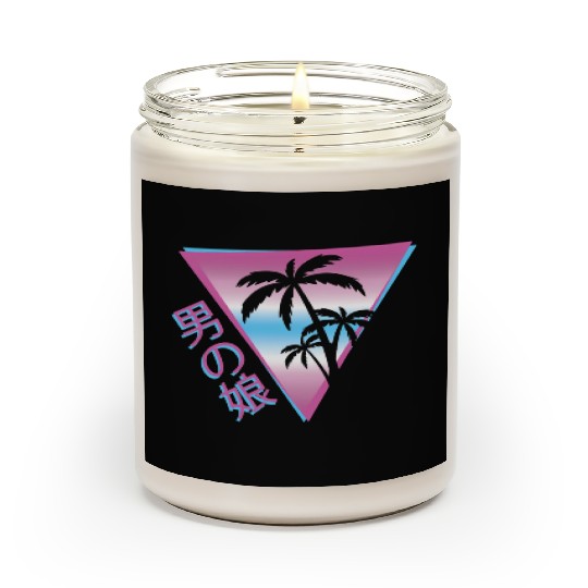 Femboy 80S 90S Palm Tree Japanese Vaporwave Aesthe Scented Candles