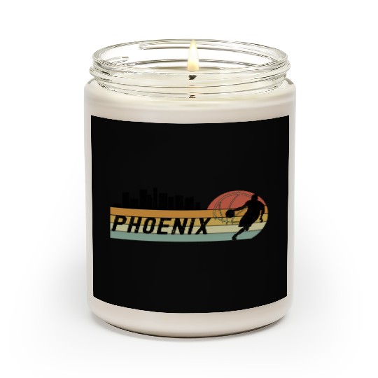 Phoenix Az Cityscape Sun Basketball Fans Scented Candles