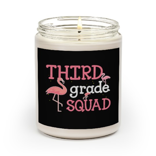 Third Grade Squad Flamingo Back To School Funny Scented Candles