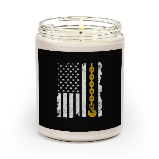 Tow Truck Us Flag Trucking Driver Scented Candles